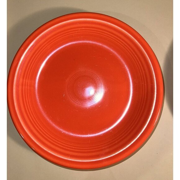 NEW Bright Rainbow 2 FIESTA WARE 7" Salad Bread Dessert Plates Orange & Red - Picture 5 of 10